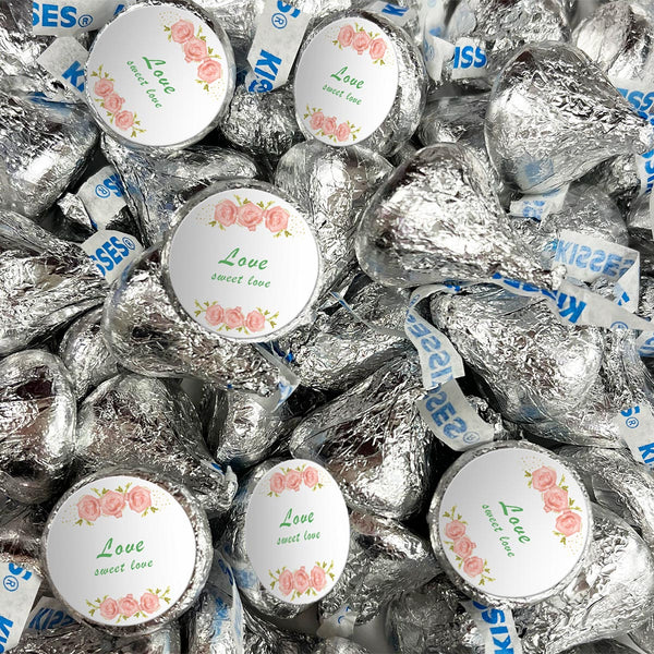 Personalized Pink Floral Hershey's Kisses - 108 Pieces