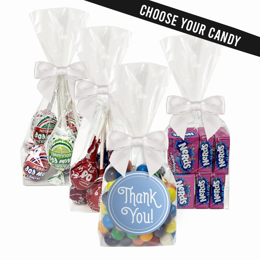 "Thank You" - Blue Frame Personalized Candy Favors - 12 Pack
