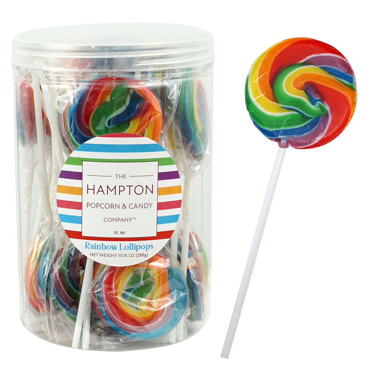 Rainbow Swirl Lollipops, 24 Pack