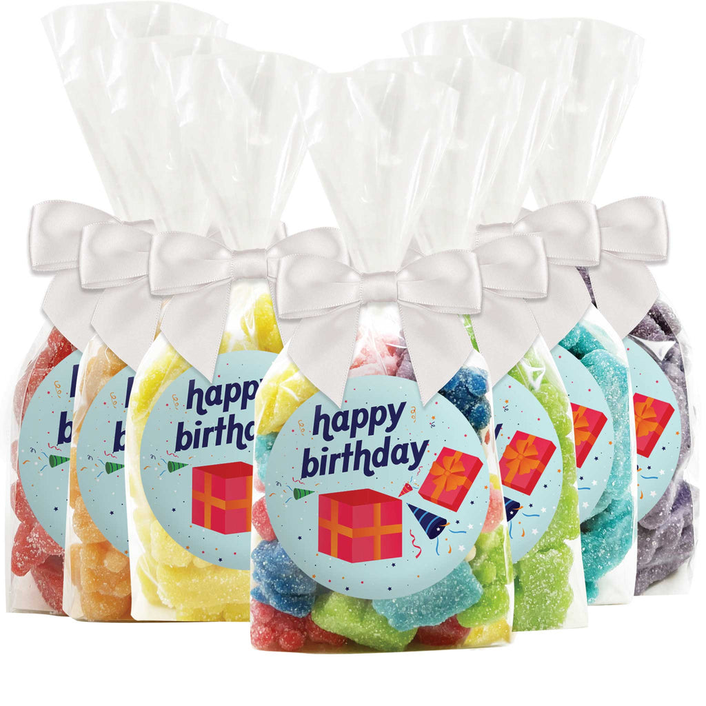 "Happy Birthday" - Gift Box Gummy Bear Candy Favors - 12 Pack