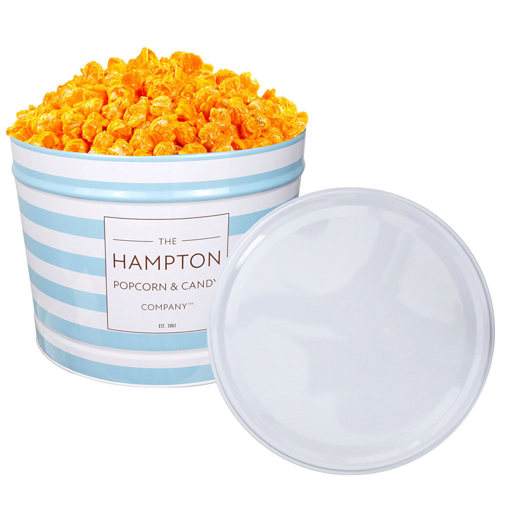 Orange Cheddar Cheese Popcorn: 2 Gallon Popcorn Tin