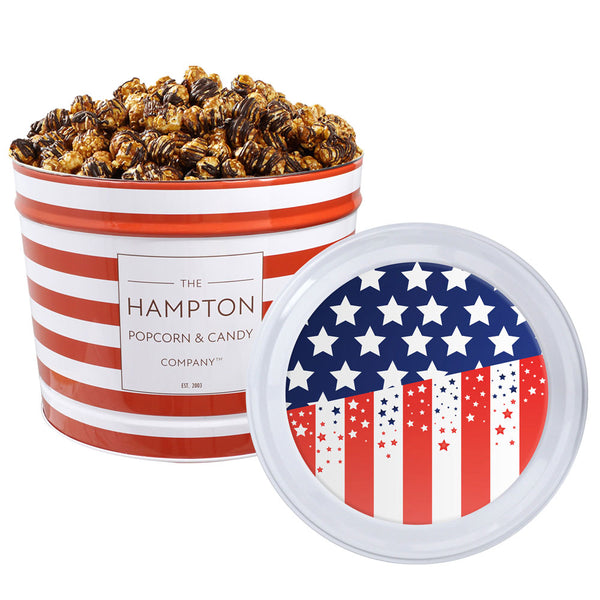 Chocolate Caramel Sea Salt Crunch Popcorn: 2 Gallon Popcorn Tin