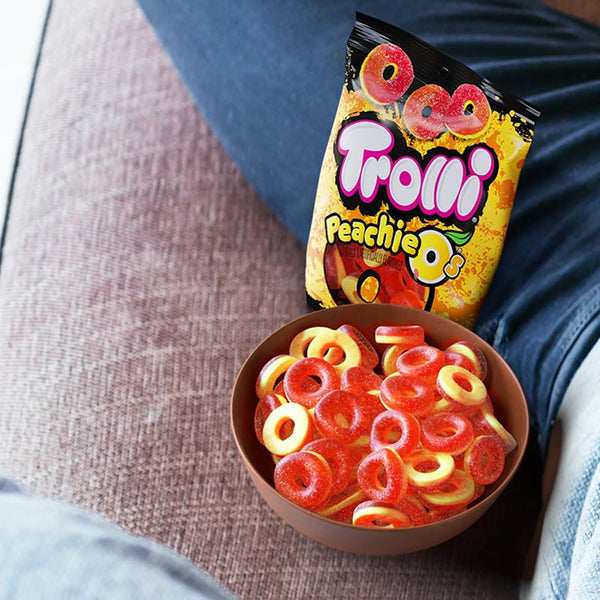 Trolli Peach Rings Sweet Peachie O's, 4.25oz Bags (Pack of 3)