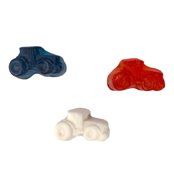 Red, White & Blue Candy Tractor Gummies, 1 Pound Bulk Bag