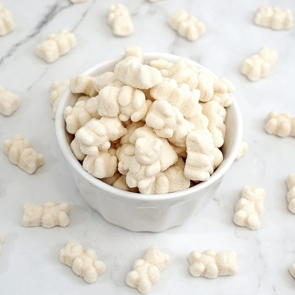 White Gummy Bears Sugared, Tutti Fruitti Flavor