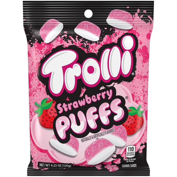 Trolli Strawberry Puffs, 4.25oz Bags (Pack of 3)