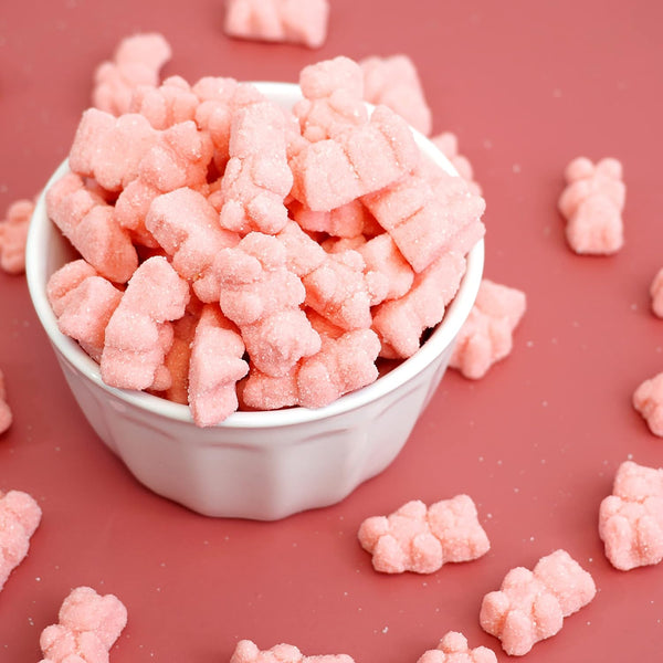 Pink Gummy Bears Sugared, Strawberry Flavor
