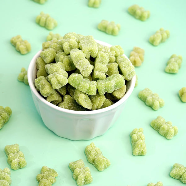 Green Gummy Bears Sugared, Green Apple Flavor