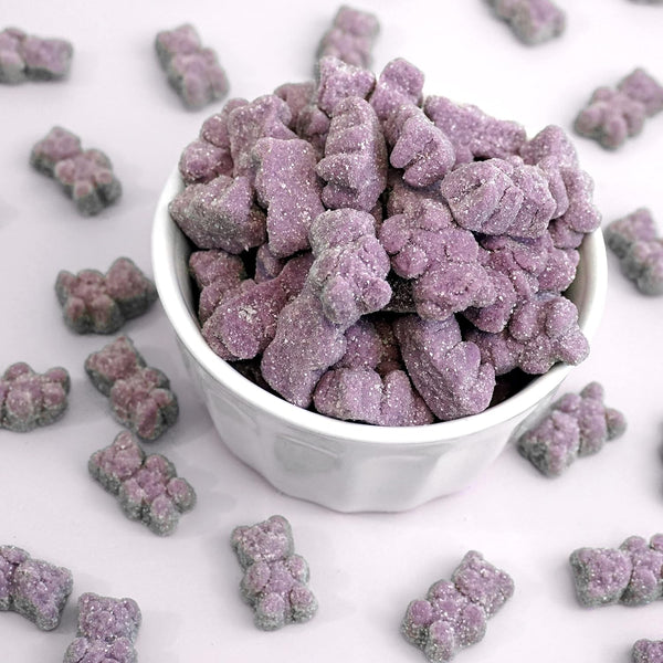 Purple Gummy Bears Sugared, Grape Flavor