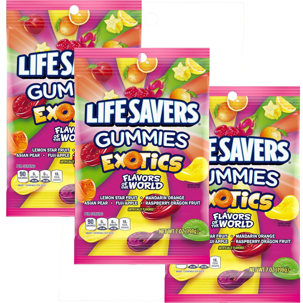 Life Savers Exotics Gummies, 7oz Gummy Bag (3 Pack)