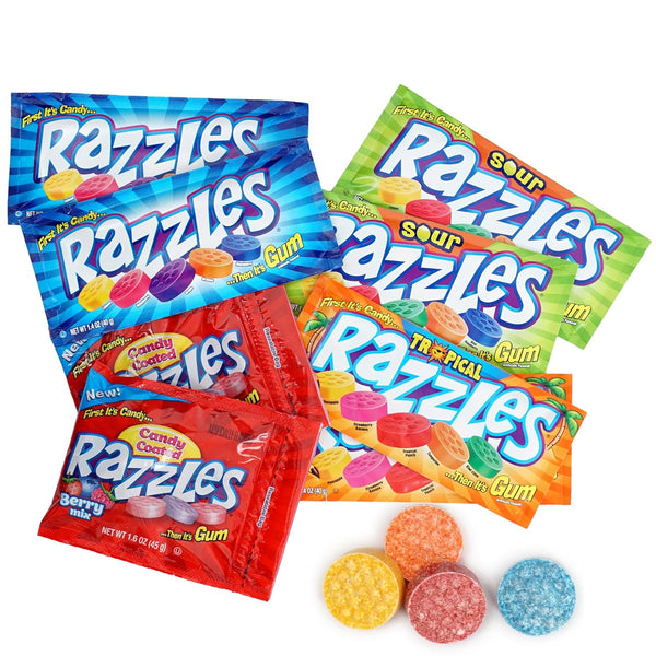 Razzles Candy Gum, 8 Pack Gum Variety