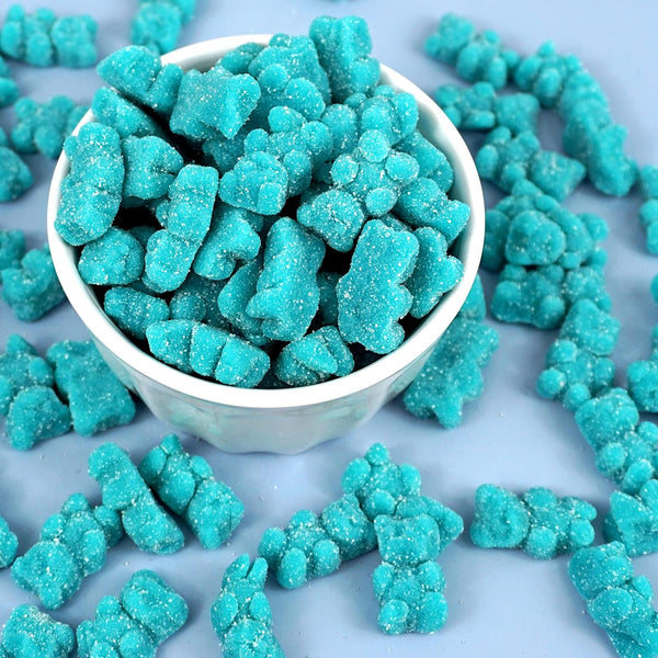 Light Blue Gummy Bears Sugared, Blueberry Flavor