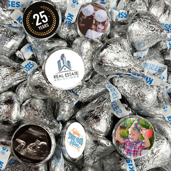 Add Your Photo, Design, Logo Personalized Hershey's Kisses - 108 Pieces