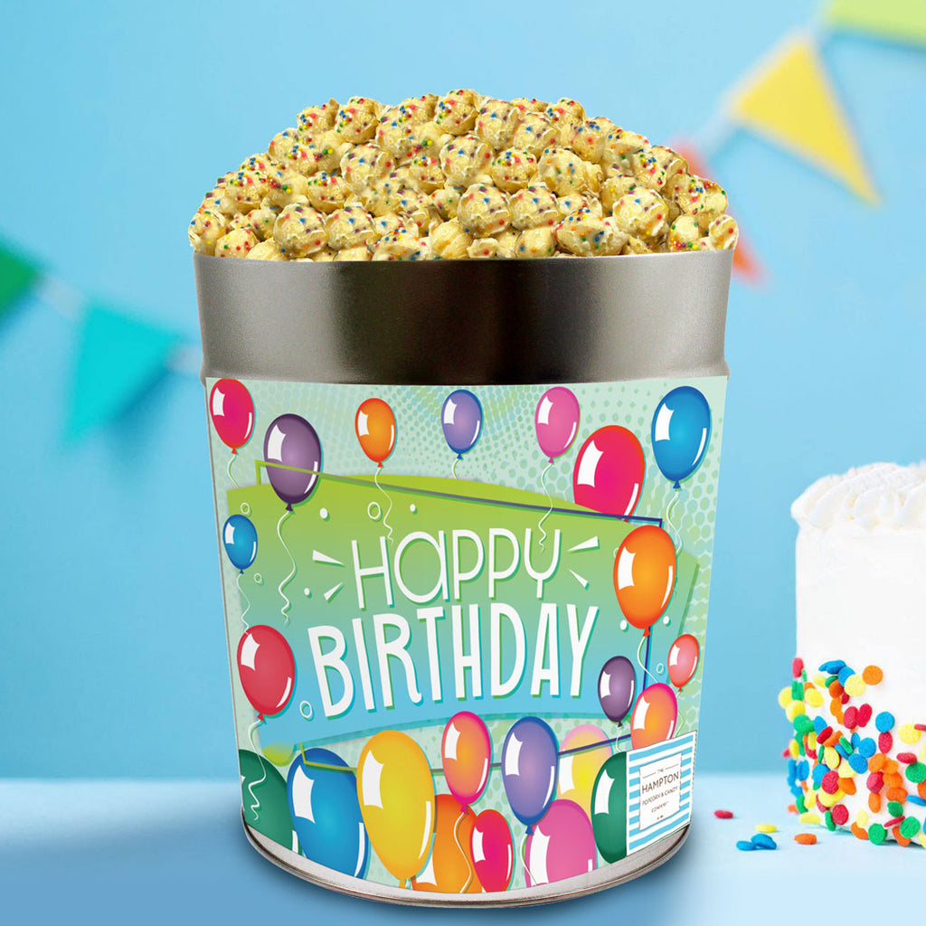 Birthday Cake Popcorn Tin