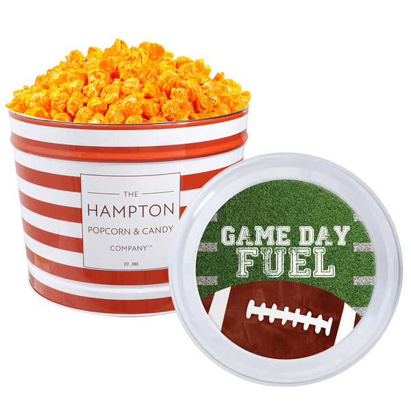 Orange Cheddar Cheese Popcorn: 2 Gallon Popcorn Tin