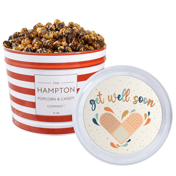 Chocolate Caramel Sea Salt Crunch Popcorn: 2 Gallon Popcorn Tin