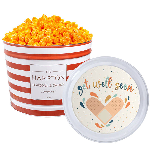Orange Cheddar Cheese Popcorn: 2 Gallon Popcorn Tin