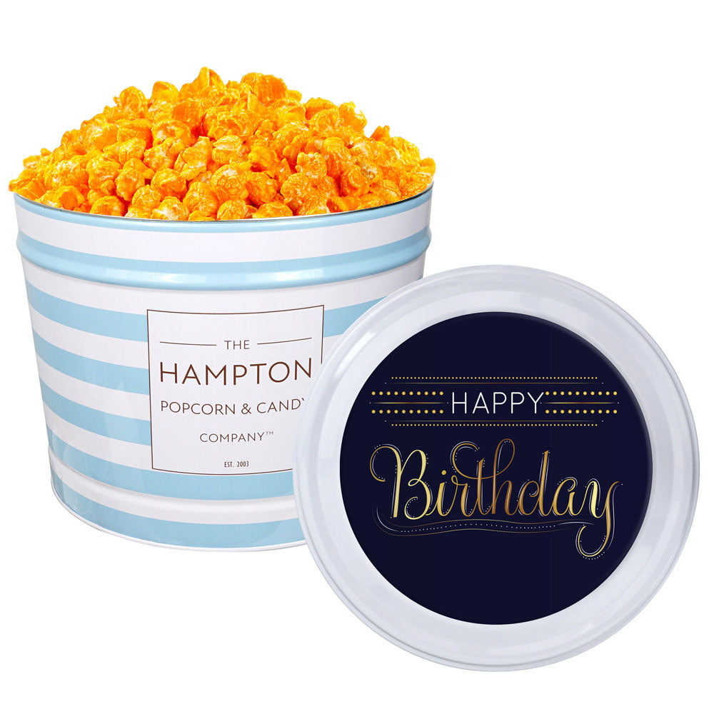 Orange Cheddar Cheese Popcorn Tin - Popcorn Gifts by Hampton Popcorn
