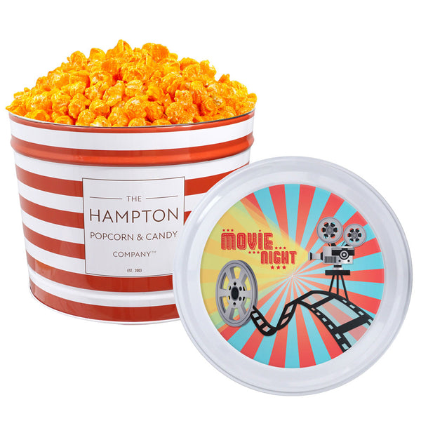 Orange Cheddar Cheese Popcorn: 2 Gallon Popcorn Tin
