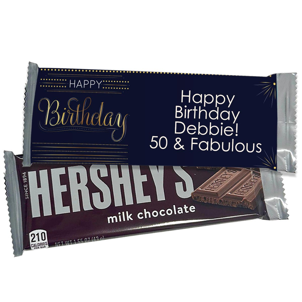 Personalized Happy Birthday Hershey's Candy Chocolate Bars - 12 Pack