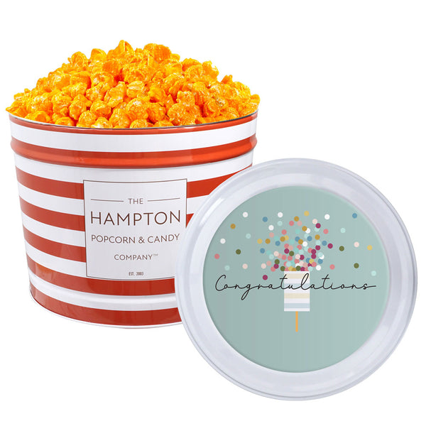 Orange Cheddar Cheese Popcorn: 2 Gallon Popcorn Tin