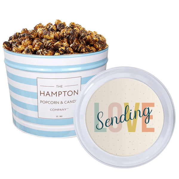 Chocolate Caramel Sea Salt Crunch Popcorn: 2 Gallon Popcorn Tin