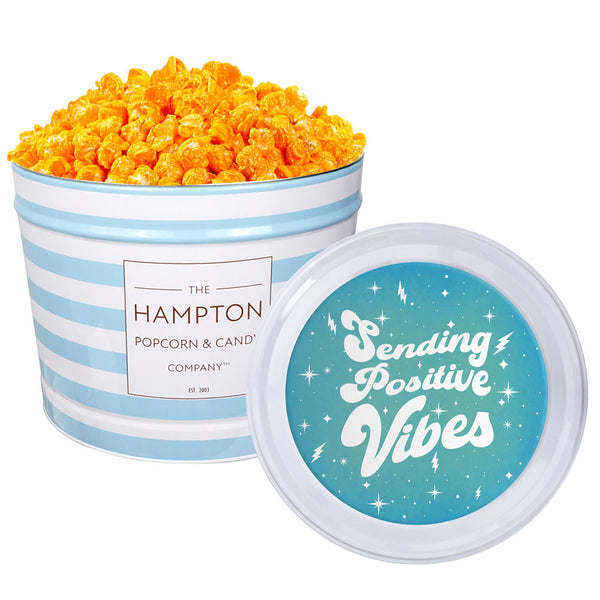 Orange Cheddar Cheese Popcorn: 2 Gallon Popcorn Tin