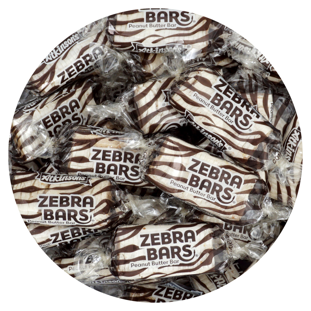Atkinson's Peanut Butter Zebra Bars Candy, 2 Pound Bulk Bag