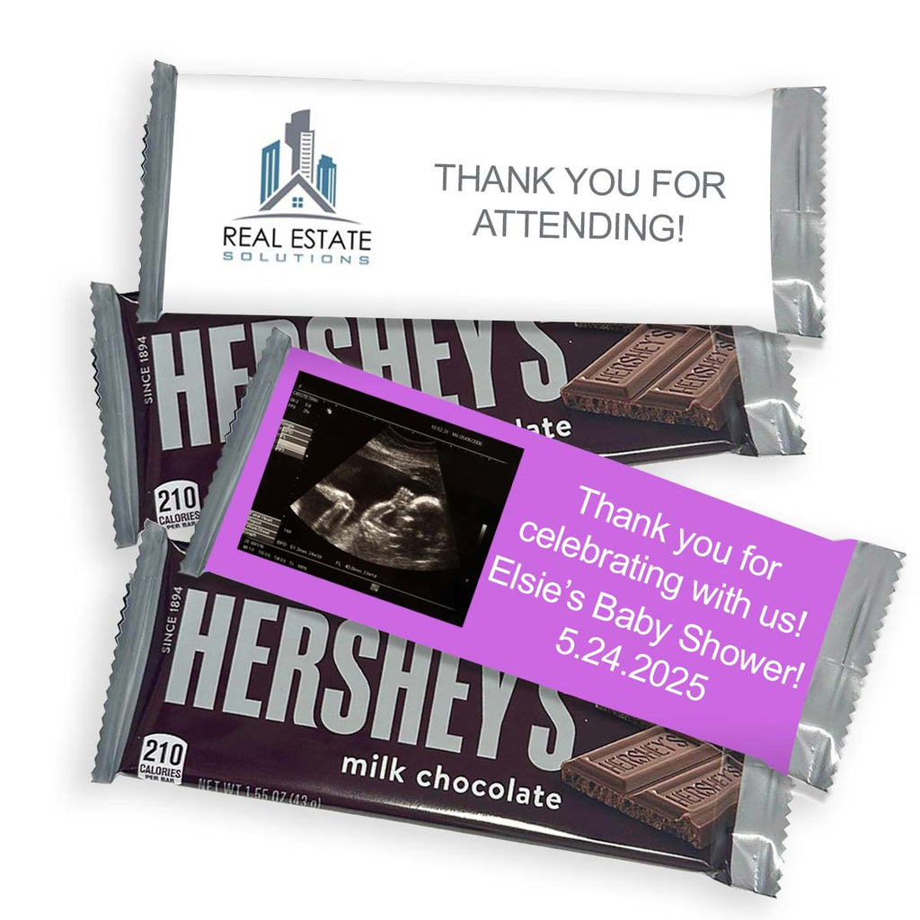 Add Your Photo, Design, Logo & Text Personalized Hershey's Candy Chocolate Bars - 12 Pack