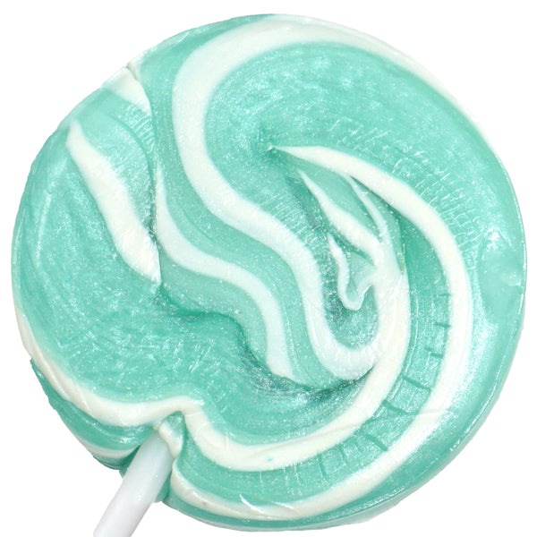 Aqua Light Blue Swirl Lollipops, 24 Pack