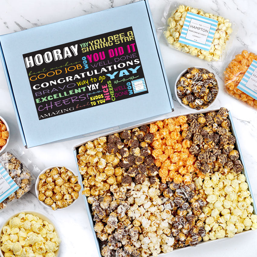 Gourmet Popcorn Gift Box Sampler 8 Pack Hampton Popcorn