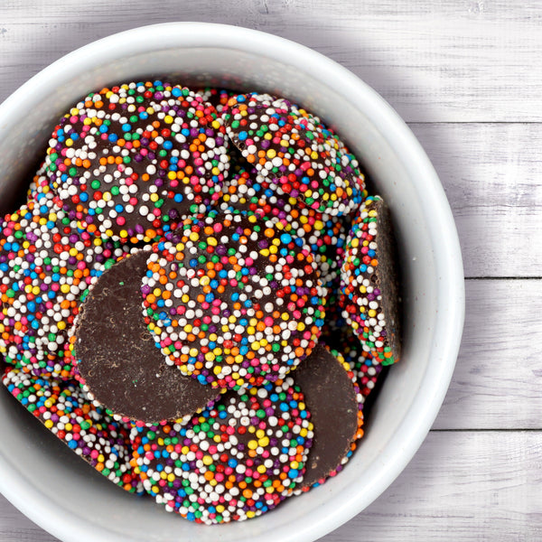 Rainbow Nonpareils Dark Chocolate Candy, 1 Pound Bulk Bag