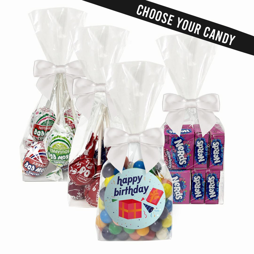 "Happy Birthday" - Gift Box Personalized Candy Favors - 12 Pack