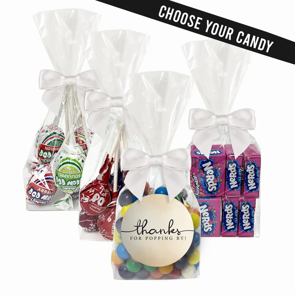 "Thanks For Popping By" - Personalized Candy Favors - 12 Pack