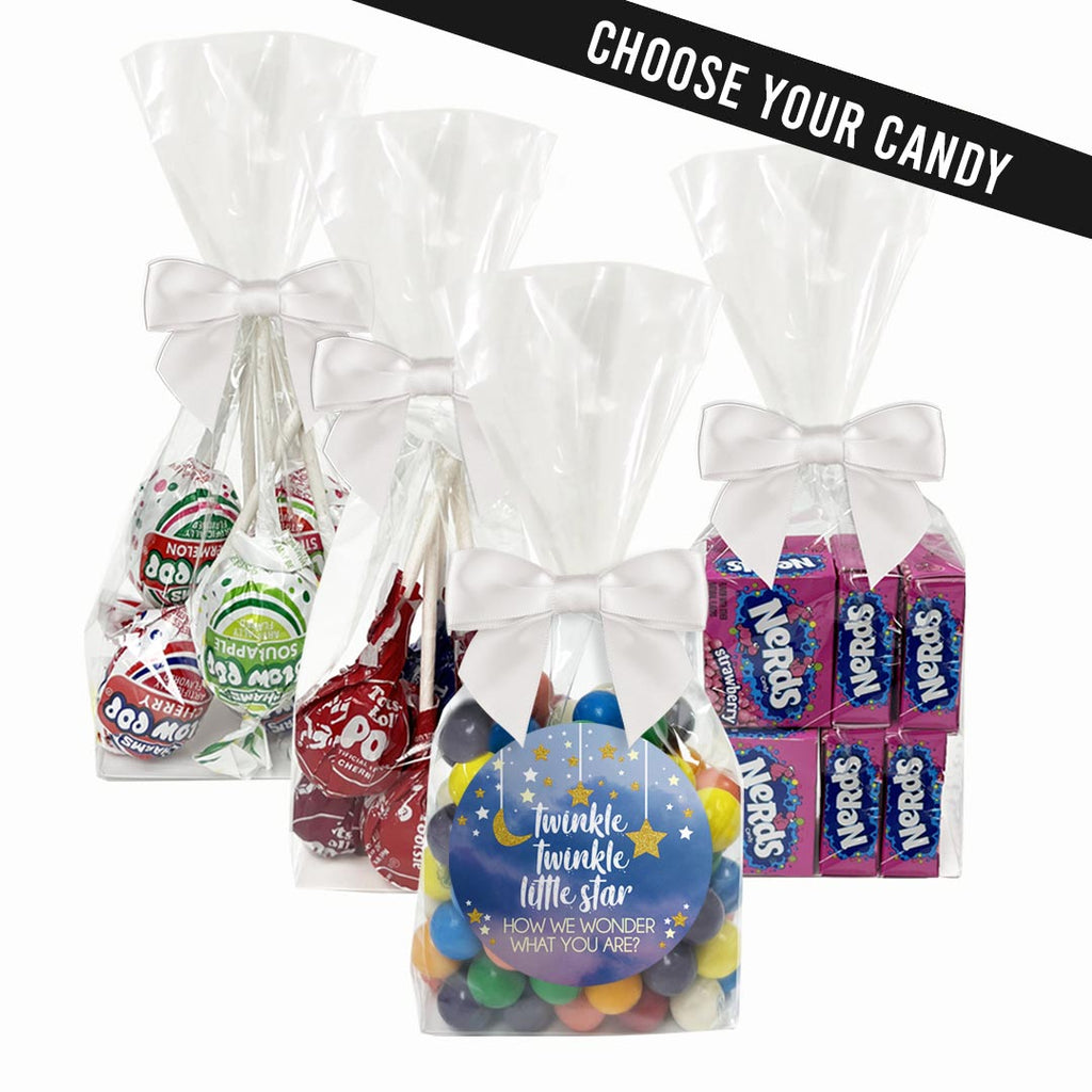 "Twinkle Twinkle Little Star, How We Wonder What You Are?" - Gender Reveal Baby Shower Personalized Candy Favors - 12 Pack