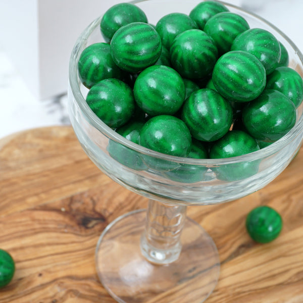 Watermelon Gumballs for Gumball Machine Refills, Watermelon Candy Large Gumballs, 1 Inch Gum Balls, Green Candy, The Hampton Popcorn & Candy Company