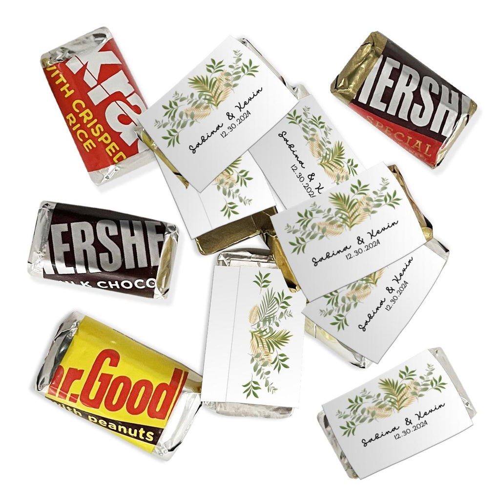 Personalized Leaves Hershey's Miniatures Chocolate Candy Bars - 75 Pieces