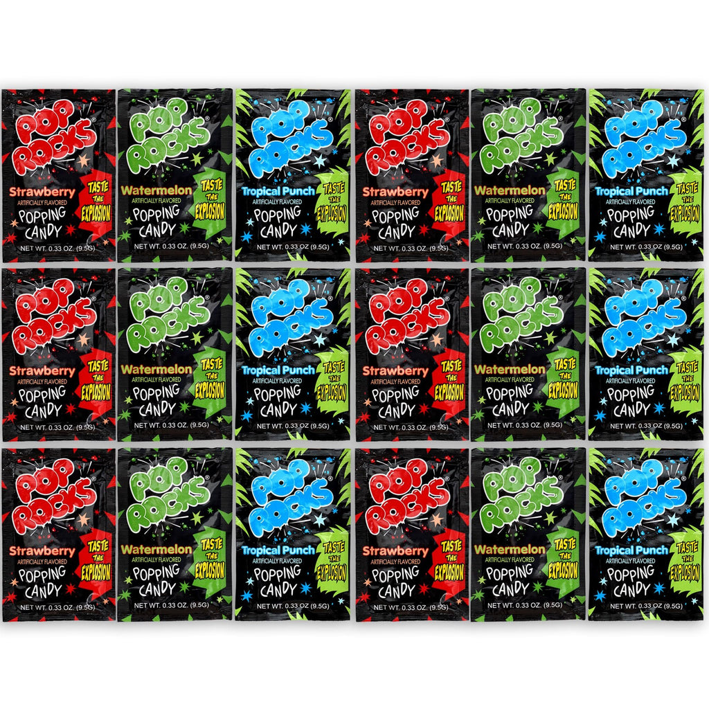 Pop Rocks Candy 18 Pack, Watermelon, Strawberry, Tropical Punch