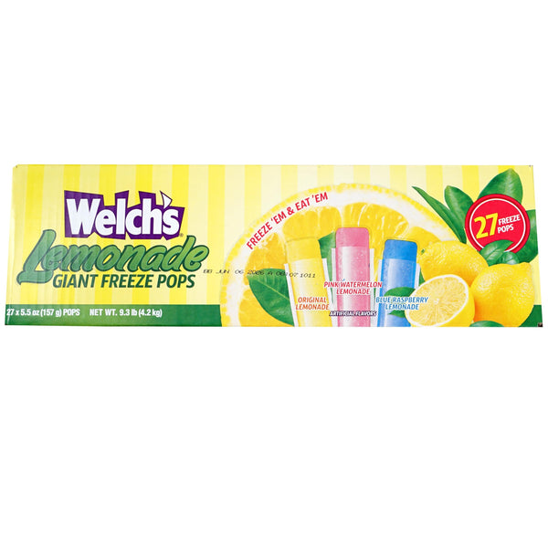 Welch Lemonade Giant Freeze Pops, 27 Count
