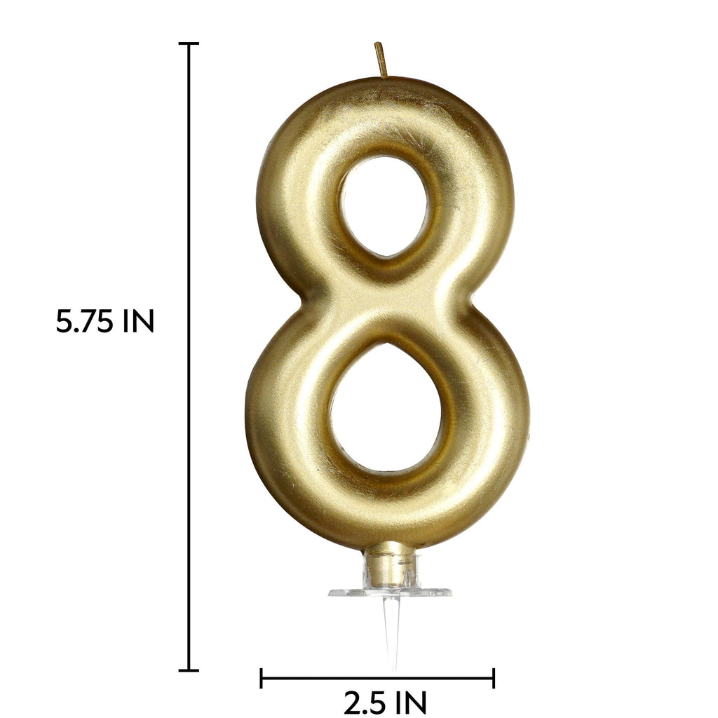 Gold Number Candle, 5.75 Inch