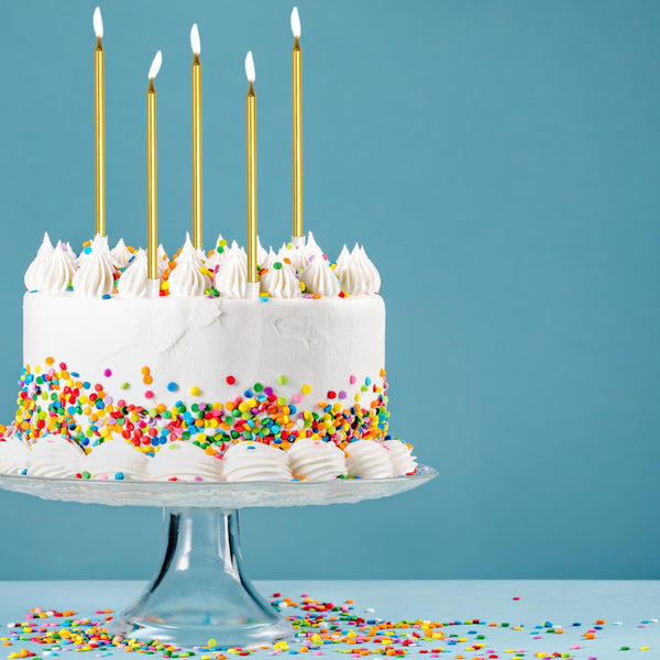 Gold Metallic Straight Candles, 24 Pack