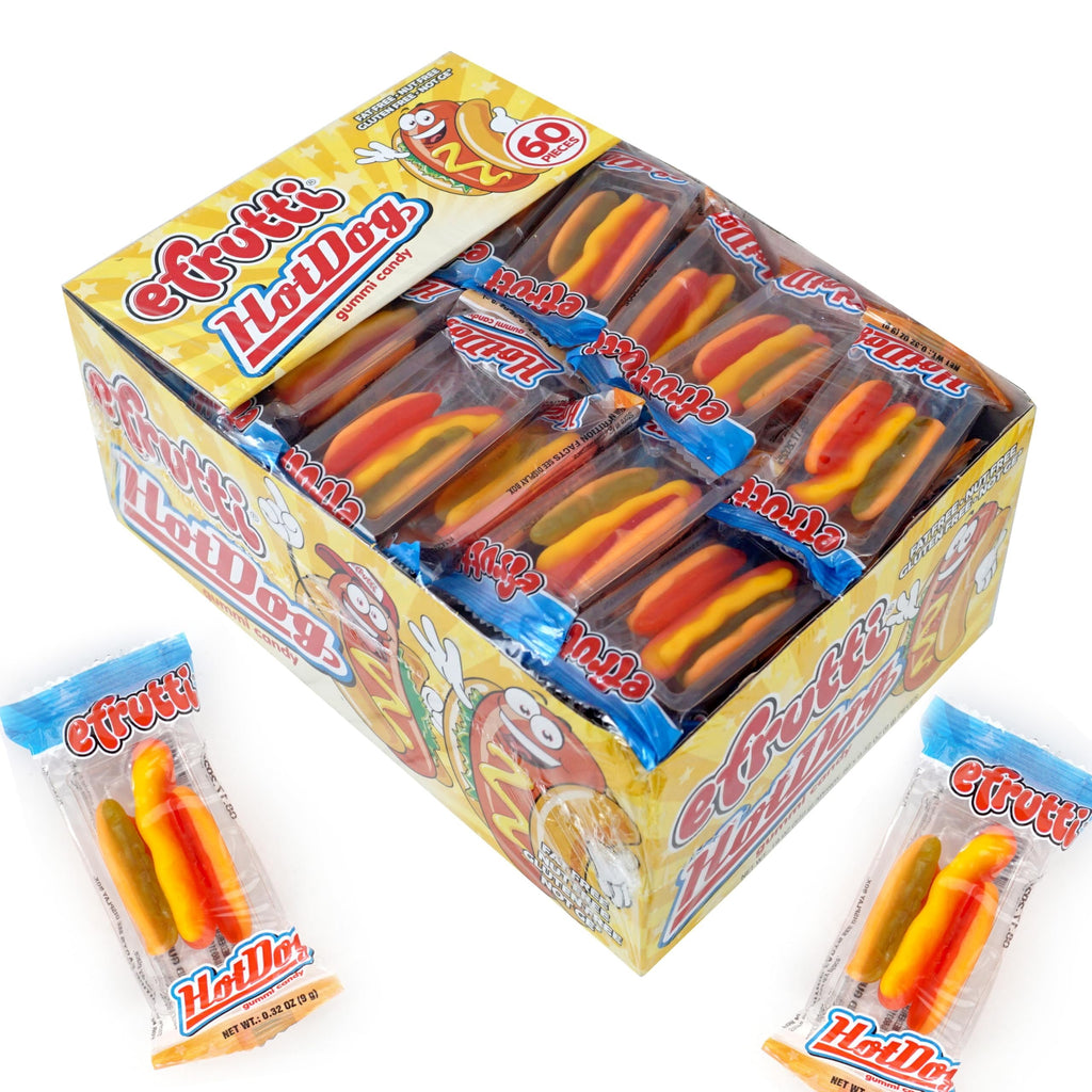 efrutti Gummi Hot Dogs, 60 Pieces Display Box