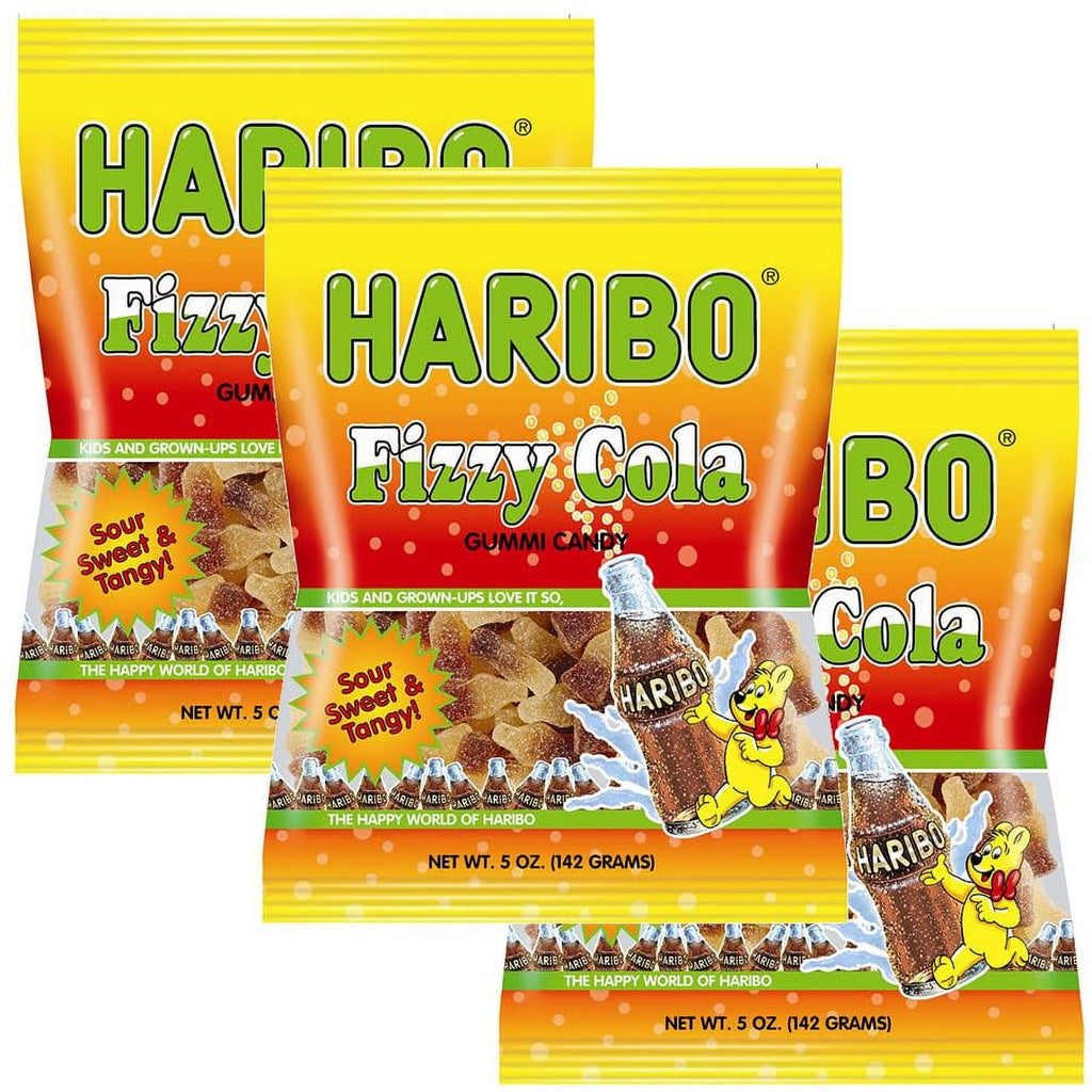 Haribo Fizzy Cola, 5oz Gummy Candy Bag (3 Pack)