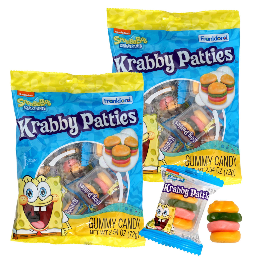 Spongebob Squarepants Krabby Patties Gummy Candy 2.54 Oz. (Pack of 2)