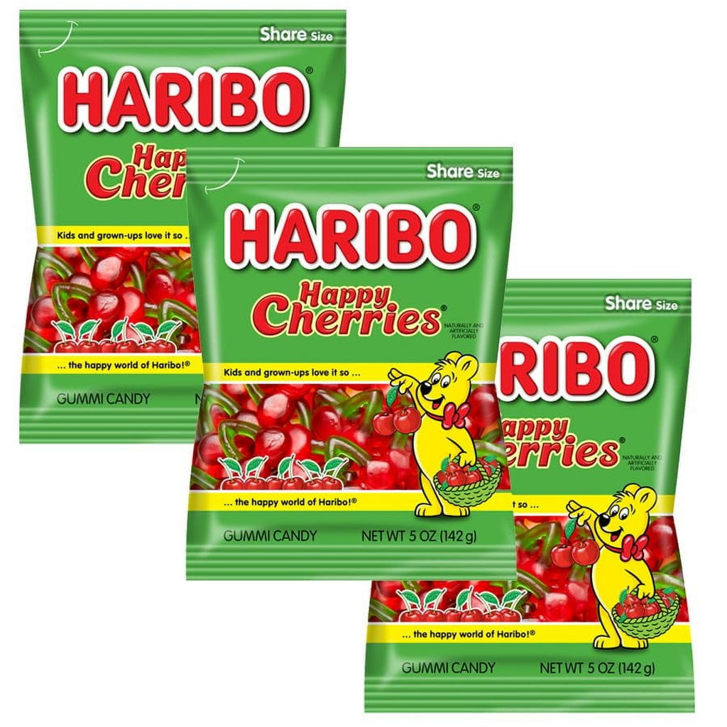 Haribo Happy Cherries, 5oz Gummy Candy Bag (3 Pack)