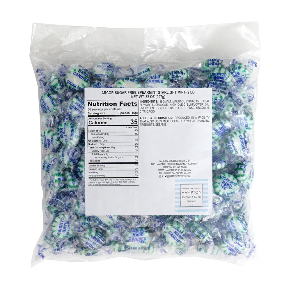 Arcor Sugar Free Spearmint Starlight Mints Hard Candy Bulk Bag