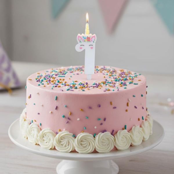 Unicorn Number Candle, 4.75 Inch