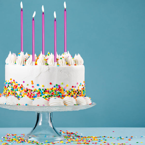 Pink Metallic Straight Candles, 24 Pack