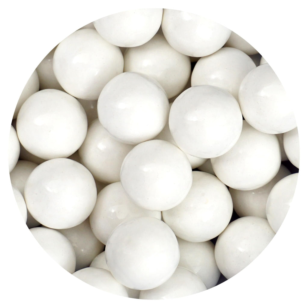 White Gumballs 1 Inch, 2 Pound Bulk Bag