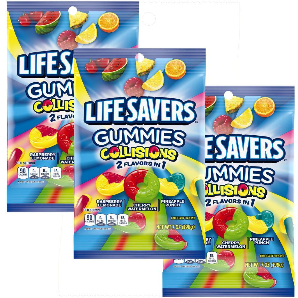 Life Saver Gummies Collisions, 7oz Gummy Candy Bag (3 Pack)